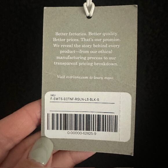 Everlane NWT Renew Fleece Crewneck Black Sweatshirt Size: Small - Picture 10 of 11